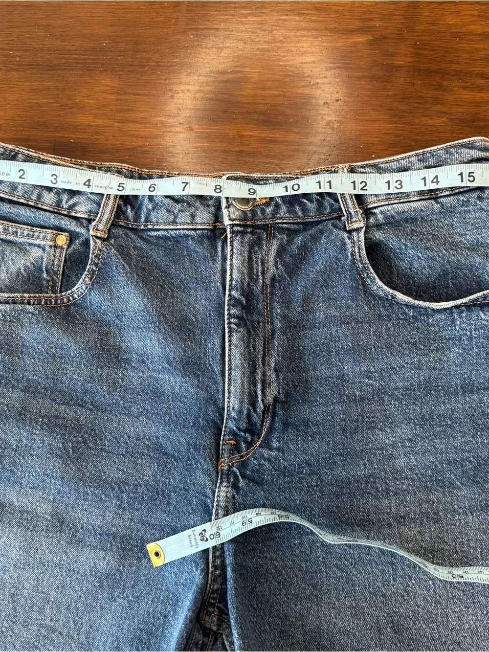 Zara Mom Fit Denim Short Women’s Size 12 Baggy Leg Medium Wash